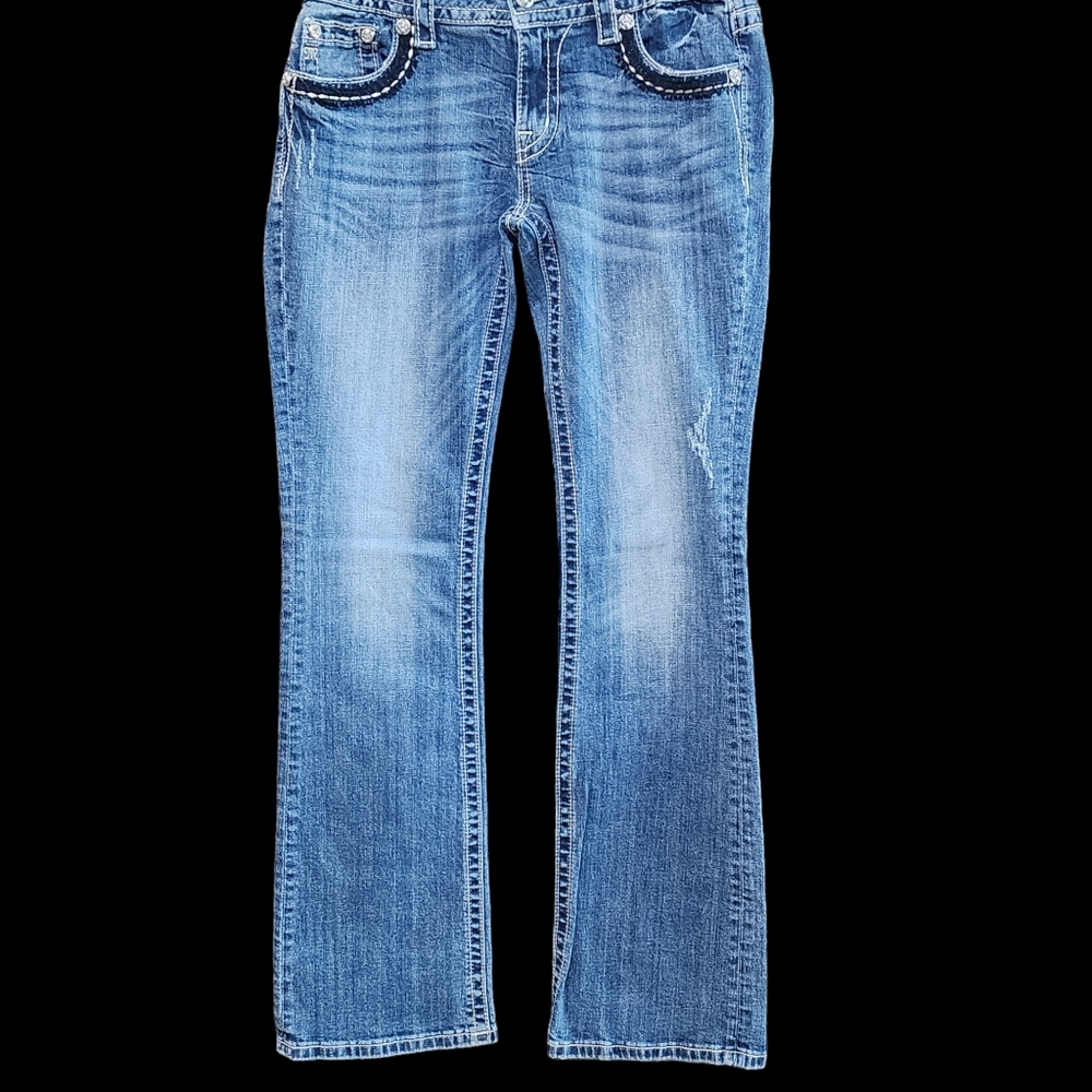 Miss Me Jeans Womens 29 Signature Boot Leg Low Rise